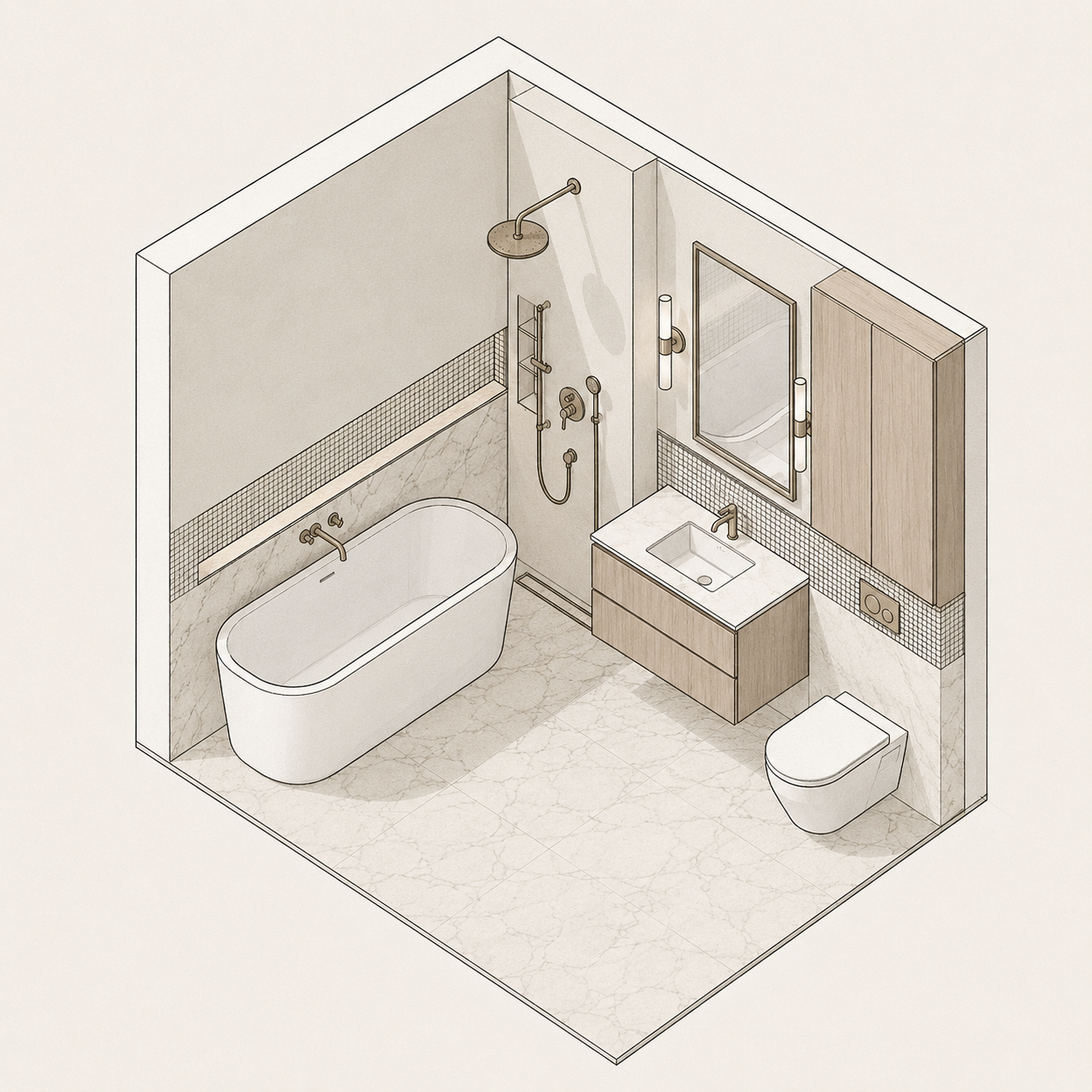 Detalle constructivo — análisis isométrico